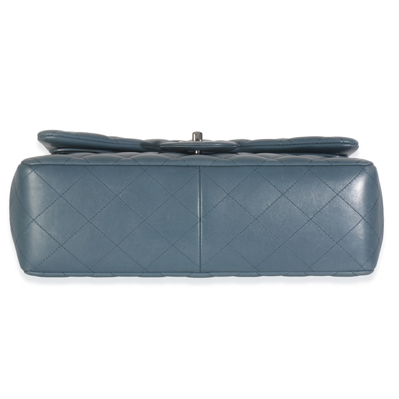 Chanel Blue Quilted Lambskin Jumbo Double Flap Bag - Picture 5 of 8